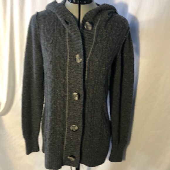 Dress Barn hooded button front sweater size S - Picture 1 of 5